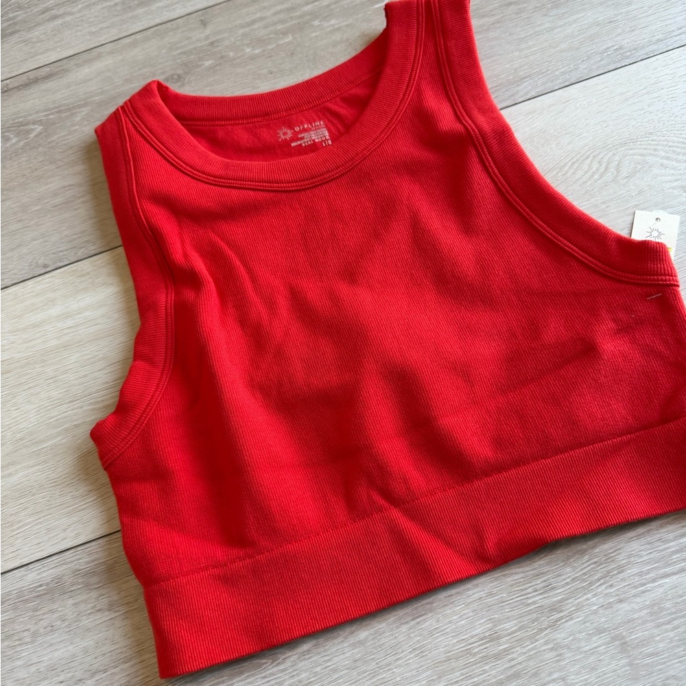 American Eagle OFFLINE BY AERIE SEAMLESS HIGH NECK SPORTS BRA women's size L - Picture 3 of 4